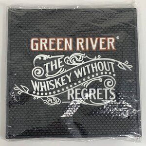 Green River Whiskey Without Regrets Bar Mat Non-Slip Rubber Durable Black NEW